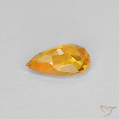 Saphir Or orange foncé naturelle En forme de poire, 0.47 ct, VVS