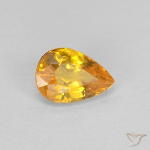 Saphir Doré naturelle En forme de poire, 0.63 ct, VVS