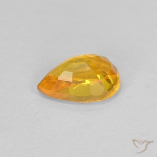 Saphir Doré naturelle En forme de poire, 0.63 ct, VVS