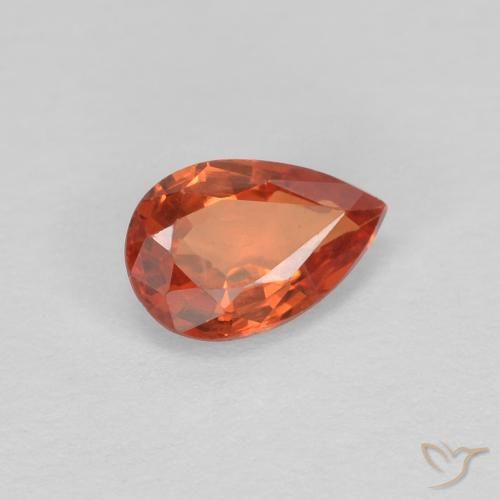 Saphir Orange rougeâtre naturelle En forme de poire, 0.50 ct, VVS