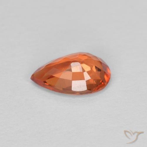 Saphir Orange rougeâtre naturelle En forme de poire, 0.50 ct, VVS