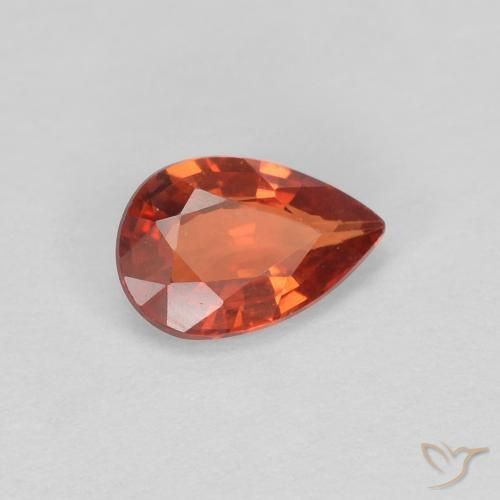Saphir Orange rougeâtre naturelle En forme de poire, 0.50 ct, VVS
