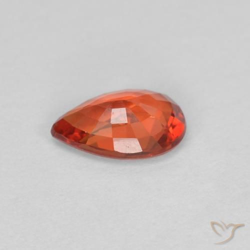 Saphir Orange rougeâtre naturelle En forme de poire, 0.50 ct, VVS