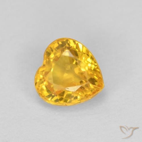 0.52ct Naturel Doré Saphir, Cœur, VS