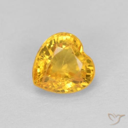 Saphir Doré naturelle Cœur, 0.52 ct, VS