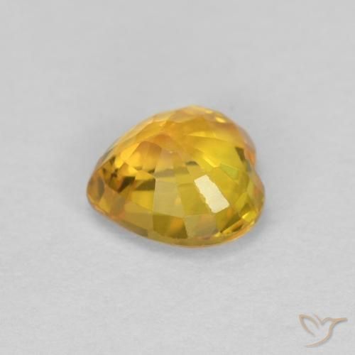 Saphir Doré-orange foncé naturelle Cœur, 0.48 ct, VS