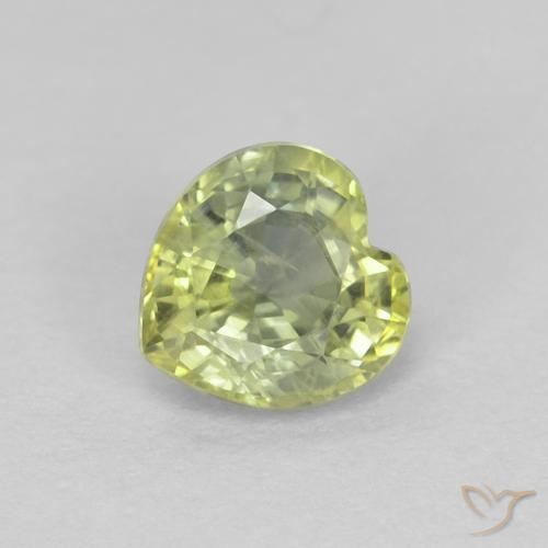 0.48ct Naturel Olive verte Saphir, Cœur, VS, Photo A