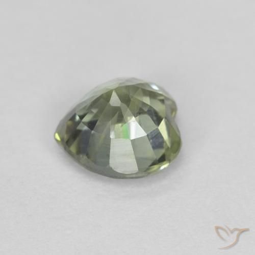 Saphir Olive verte naturelle Cœur, 0.48 ct, VS