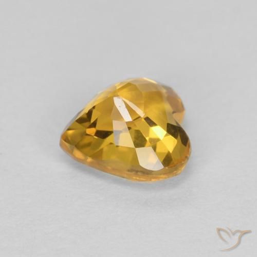 Saphir Orange Doré naturelle Cœur, 0.56 ct, VVS