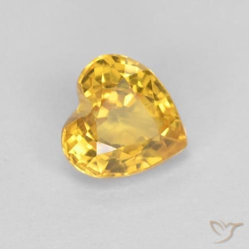 Saphir Orange Doré naturelle Cœur, 0.53 ct, VVS
