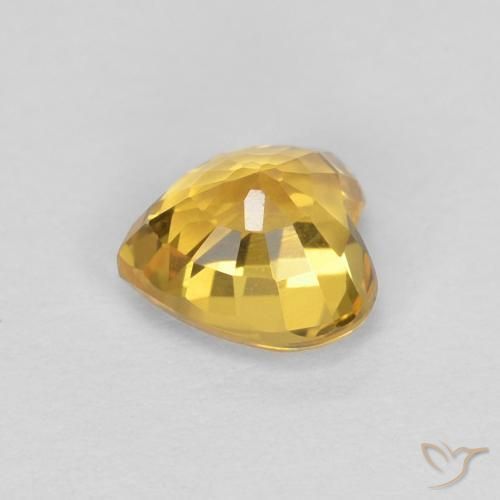 Saphir Orange Doré naturelle Cœur, 0.53 ct, VVS