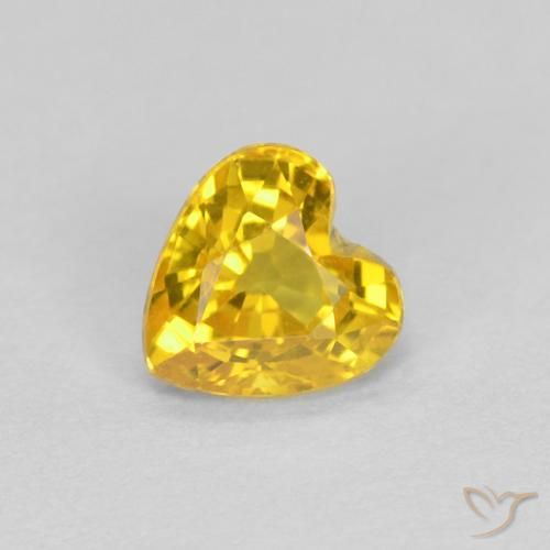 Saphir Doré naturelle Cœur, 0.44 ct, VVS