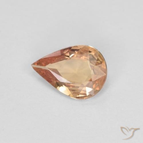 Saphir Doré pêche léger naturelle En forme de poire, 0.51 ct, VVS