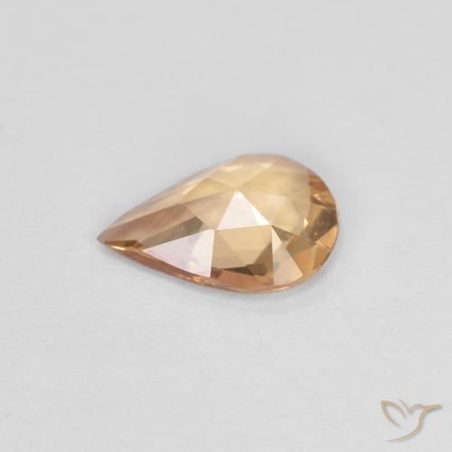 Saphir Doré pêche léger naturelle En forme de poire, 0.51 ct, VVS