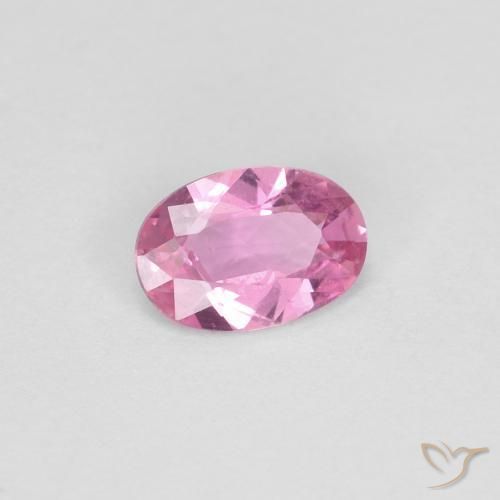 Saphir Rose pourpre royal naturelle ovale, 0.44 ct, VS