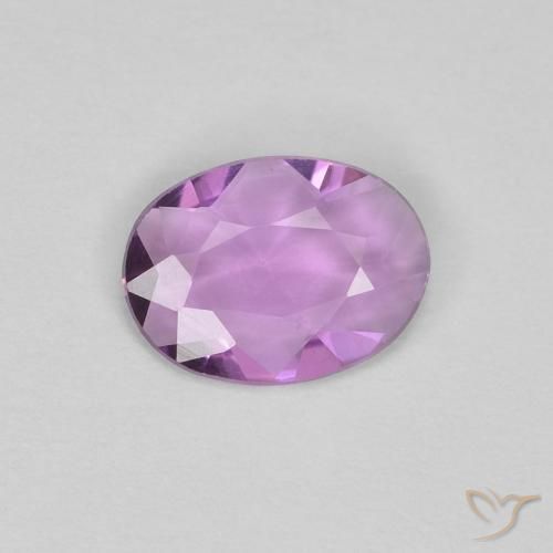 Saphir Violet rosâtre léger naturelle ovale, 0.48 ct, VVS