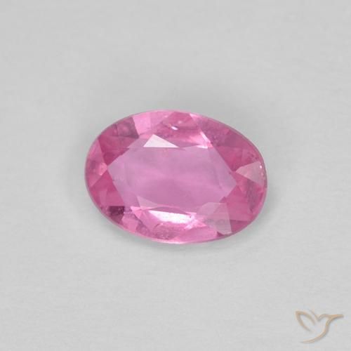 Saphir Rose pourpre royal naturelle ovale, 0.44 ct, VS