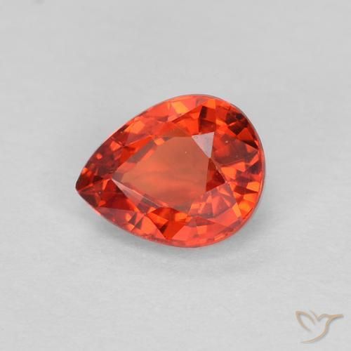Saphir Rouge cramoisi vif naturelle En forme de poire, 0.46 ct, VS