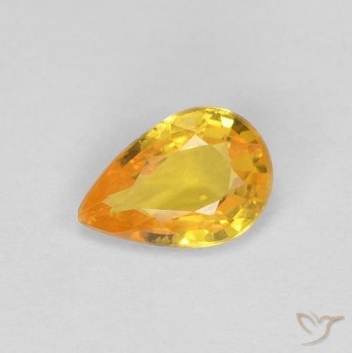 0.44ct Naturel Orange-or Saphir, En forme de poire, VS