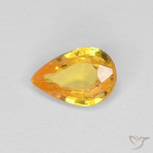 Saphir Orange-or naturelle En forme de poire, 0.44 ct, VS