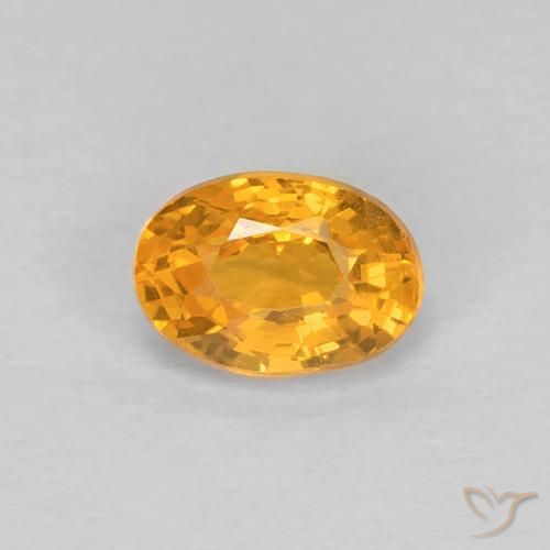 Saphir Orange-or naturelle ovale, 0.66 ct, VS