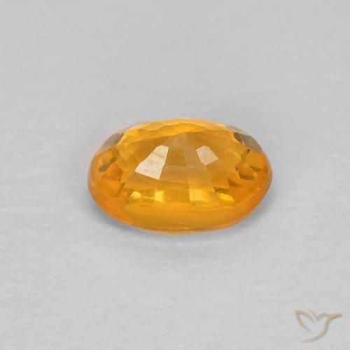 Saphir Orange-or naturelle ovale, 0.66 ct, VS