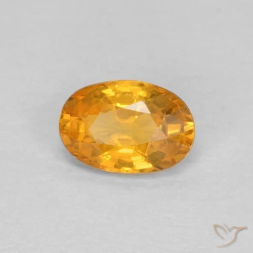 Saphir Orange moyen naturelle ovale, 0.56 ct, VVS-VS