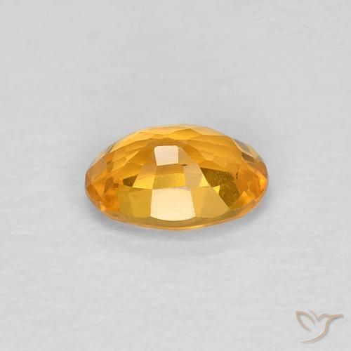 Saphir Orange moyen naturelle ovale, 0.55 ct, VVS-VS