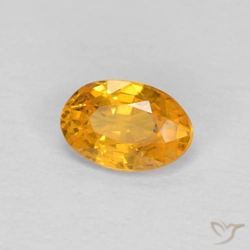 Saphir Orange-or naturelle ovale, 0.54 ct, VS