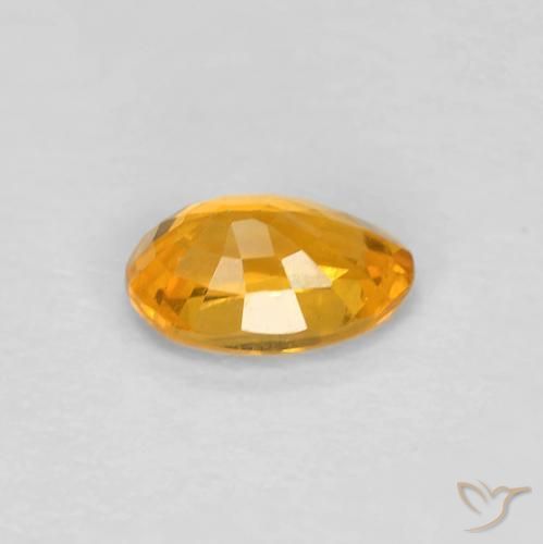 Saphir Orange-or naturelle ovale, 0.54 ct, VS