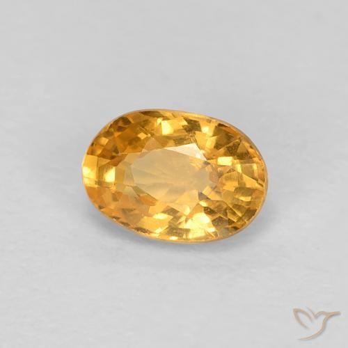 Saphir Orange-or naturelle ovale, 0.65 ct, VS
