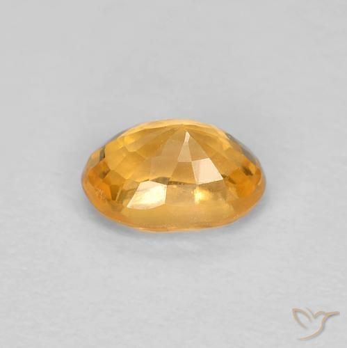 Saphir Orange-or naturelle ovale, 0.65 ct, VS
