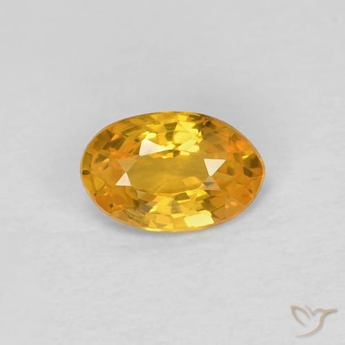 Saphir jaune de 0,46 carats à vendre, ovale Saphir en vrac de Tanzanie, Gemme naturelle, 5,8 x 3,8 mm, Photo A