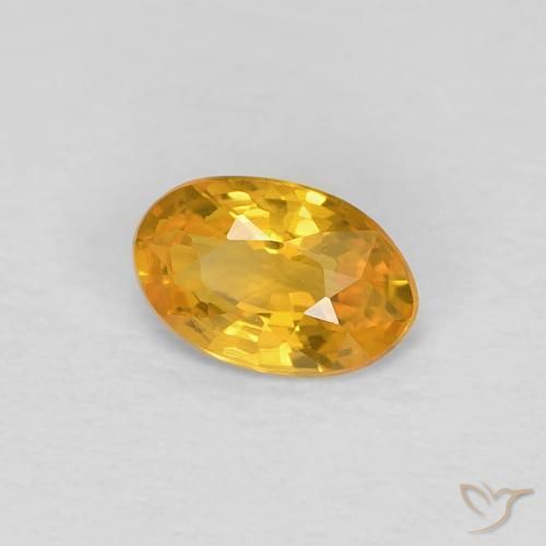 Saphir Orange-or naturelle ovale, 0.46 ct, VVS-VS