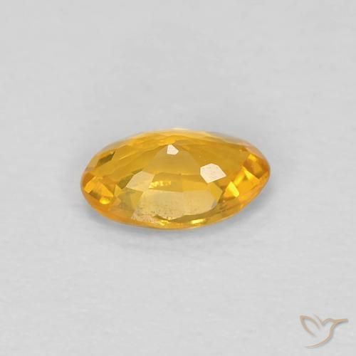 Saphir Orange-or naturelle ovale, 0.46 ct, VVS-VS