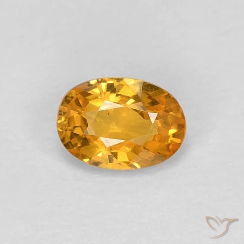 0.60ct Naturel Orange moyen Saphir, ovale, VS