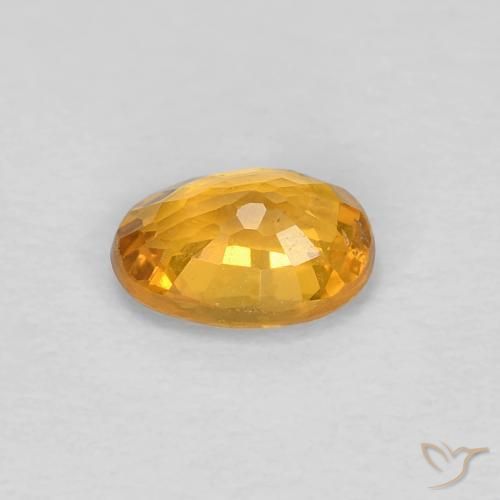 Saphir Orange moyen naturelle ovale, 0.60 ct, VS