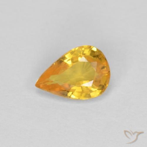 0.50ct Naturel Or moyen Saphir, En forme de poire, VS