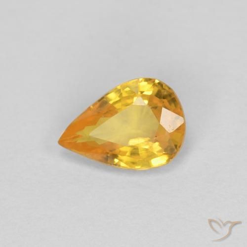 Saphir Or moyen naturelle En forme de poire, 0.50 ct, VS
