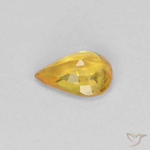 Saphir Or moyen naturelle En forme de poire, 0.50 ct, VS