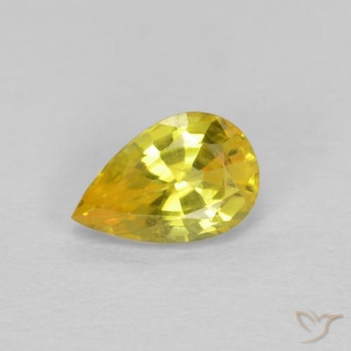 0.58ct Naturel Jaune moyen Saphir, En forme de poire, VS