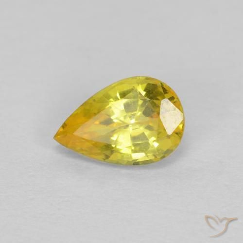Saphir Jaune moyen naturelle En forme de poire, 0.58 ct, VS