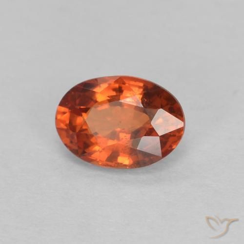 Saphir Orange rougeâtre naturelle ovale, 0.62 ct, VVS-VS