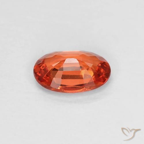 Saphir Rouge-orange naturelle ovale, 0.46 ct, VVS