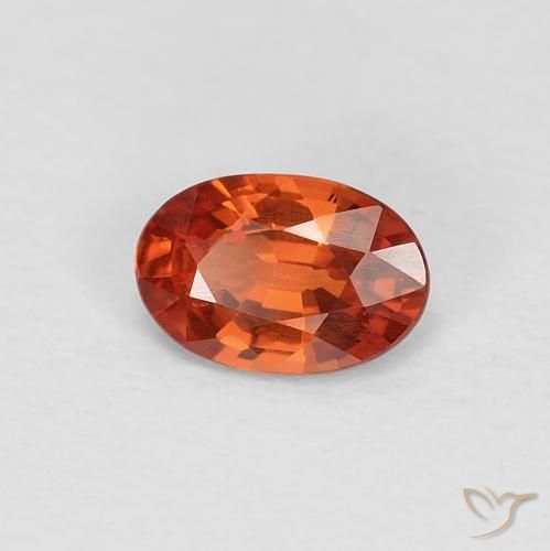 0.49ct Naturel Rouge-orange Saphir, ovale, VVS
