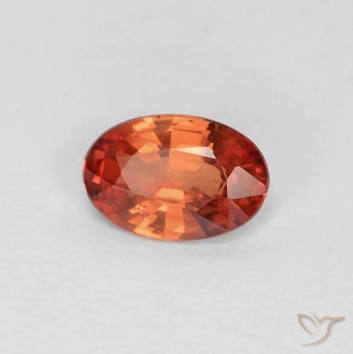 0.46ct Naturel Rouge-orange Saphir, ovale, VVS