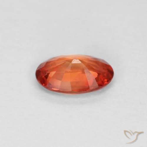 Saphir Rouge-orange naturelle ovale, 0.46 ct, VVS