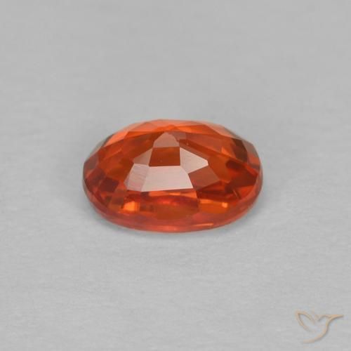 Saphir Orange rougeâtre naturelle ovale, 0.67 ct, VVS