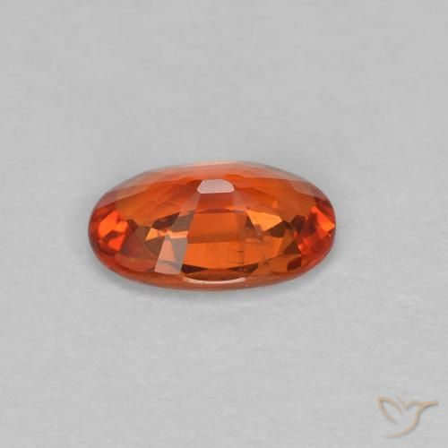 Saphir Orange rougeâtre naturelle ovale, 0.46 ct, VVS