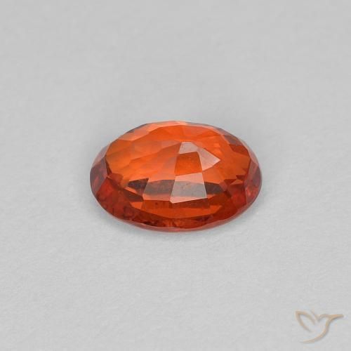 Saphir Orange feu naturelle ovale, 0.63 ct, VS